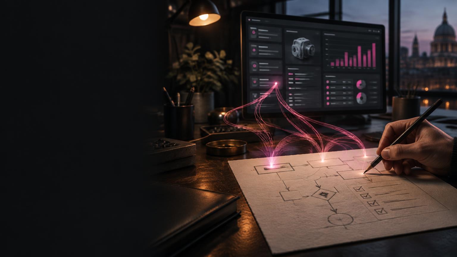 A sketched business process becoming a working application